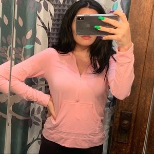 Pink nike half zip workout sweater